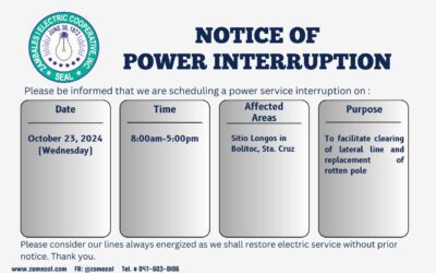 Notice of Power Interruption