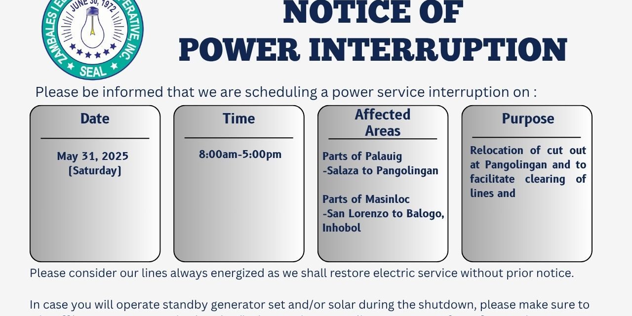 Notice of Power Interruption