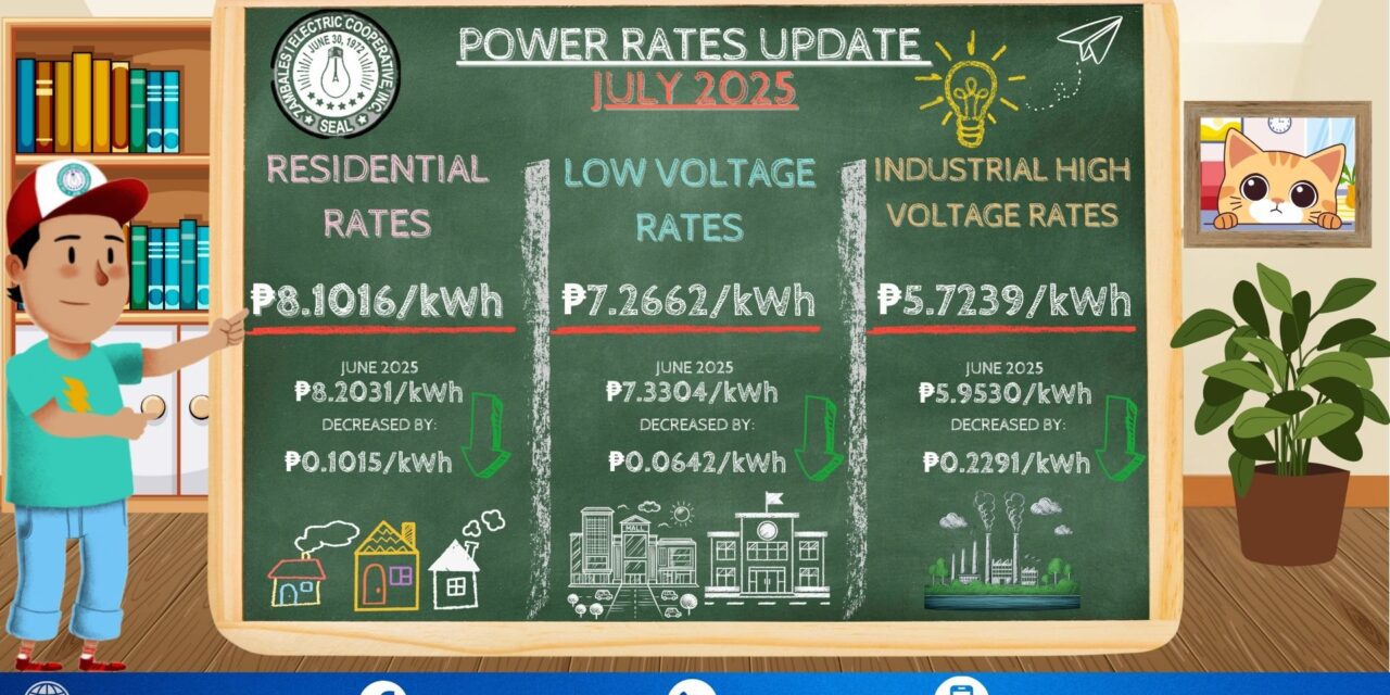POWER RATES UPDATE – JULY 2025
